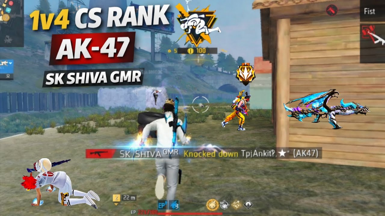1v4 Cluth Gameplay ⚡ In CS Rank With Ak47 Op Gameplay By SK SHIVA GMR 