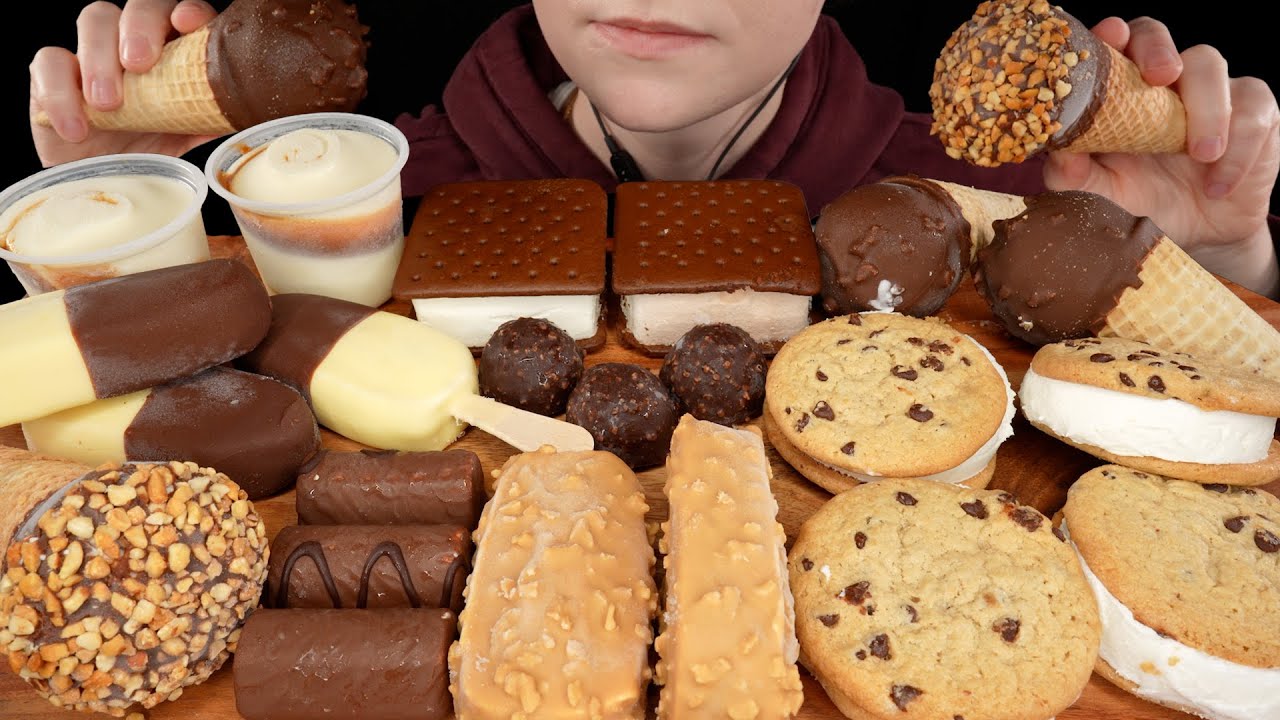 ASMR Chocolate Ice Cream *Magnum, Haagen-Dazs, Churro Gelato, Cookie Sandwich, Dove, Drumstick Cone