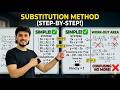 Substitution Method for System of Equations | Solve Two Variable Equations Step by Step