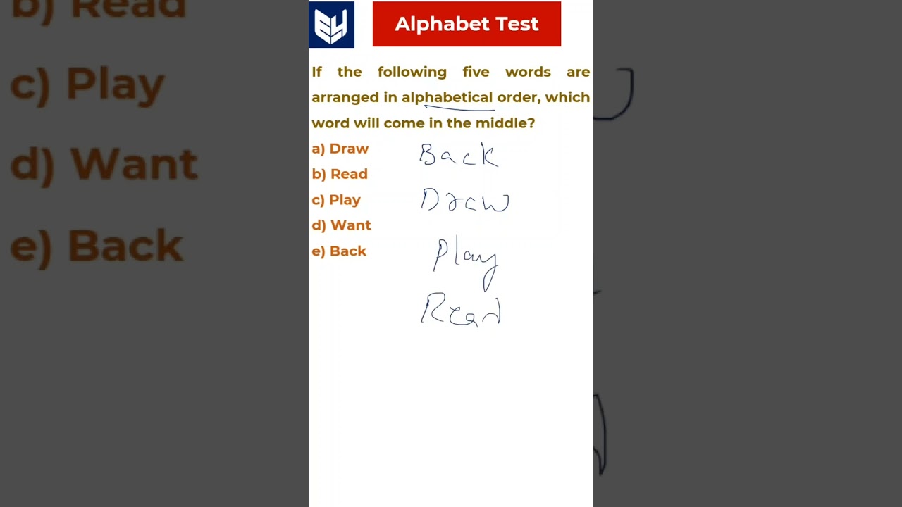 Alphabet Test | Example1 | Reasoning