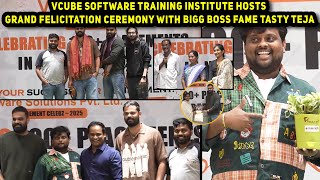 Bigg Boss Fame Tasty Teja at Vcube Software Training Institute Hosts Grand Felicitation Ceremony
