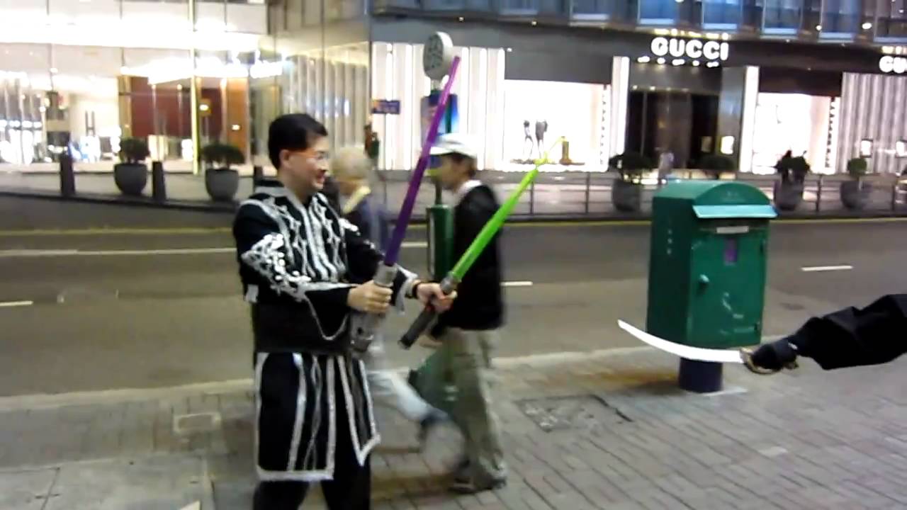 Harris Darth Vader and his Father Henry Tong fight against a Ninja