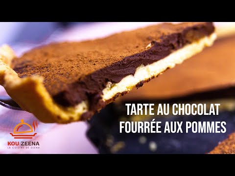 tarte-au-chocolat-fourrée-aux-pommes-♥-inratable-♥-recettes-rapides-♥