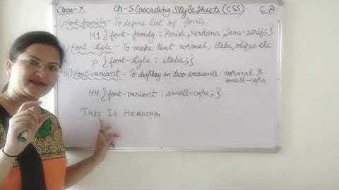 CBSE CA(Computer Application) Class-10 Ch-5 Cascading Style Sheets (CSS) Part-8