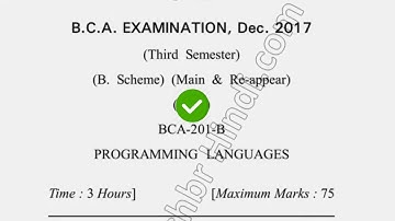 2017 Dcrust BCA 3rd Sem Programming Language Question Paper