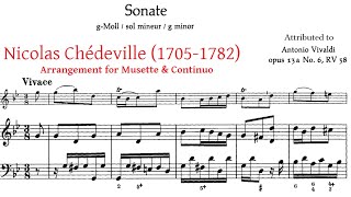Nicolas Chédeville (1705-1782): Sonata No 6 in G Minor for Musette