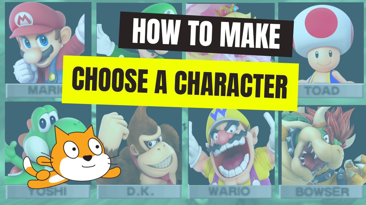 How to make a CHOOSE CHARACTER screen in Scratch