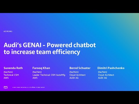 AWS Summit Berlin 2024 - Audi’s GENAI- Powered chatbot to increase team efficiency (AIM201) Episode cover
