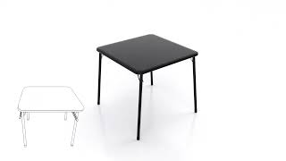 VECELO 34'' Portable Square Folding Card Table with Collapsible Legs & Vinyl Upholstery, Metal
