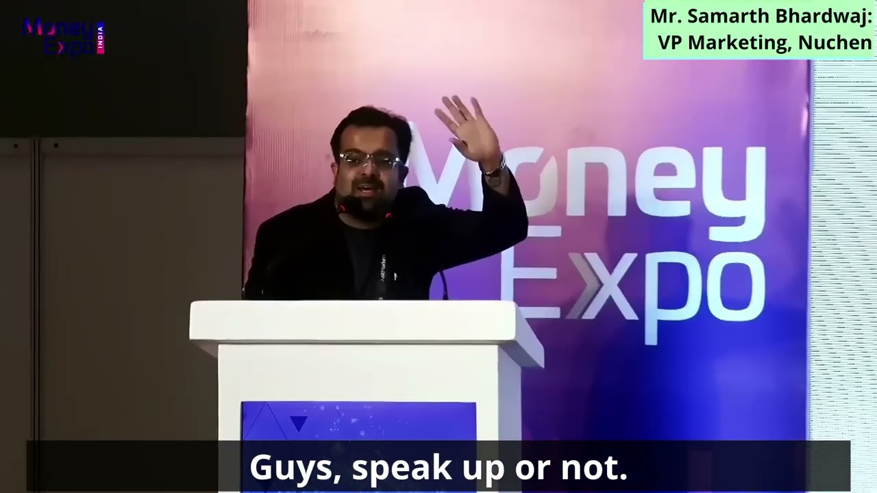Nikita Rana corporate emcee in mumbai hosting MoneyExpo India at Jio World Convention Centre