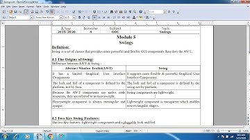 OOC Module 5 - Swings Part 1