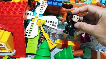 Satisfying Building Blocks Marble Run #321 Electric two Elevator House windmill funny animals live21