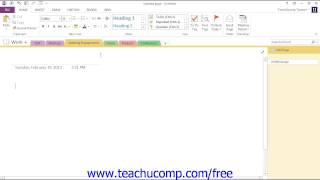 OneNote 2013 Tutorial Working with Sections Microsoft Training Lesson 8.6