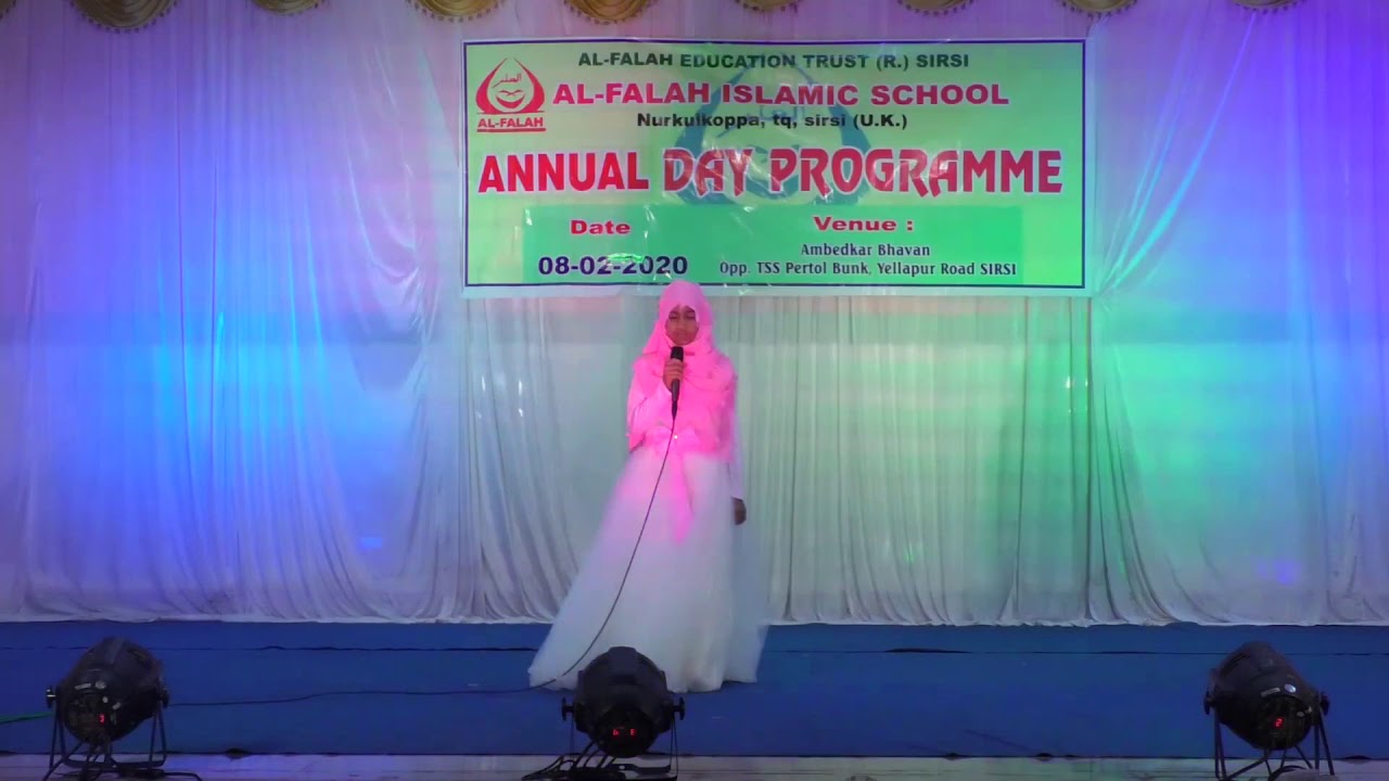 Beautiful nath sung by Hafsa shaikh... Alfalah Islamic English Medium school, sirsi