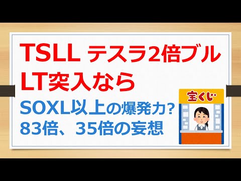 TSLLテスラ株の2倍ブルがLT（ラッキートリガー）突入したら、SOXL以上の爆発力かも？　83倍、35倍が狙えちゃうかもという妄想【有村ポウの資産運用】250415