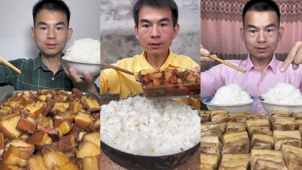 Mukbang Foodie Meat 🍖🥓 Pork Chicken 🍗 Noodles 🍜 with Chinese food #eating #pork #noodles #food 