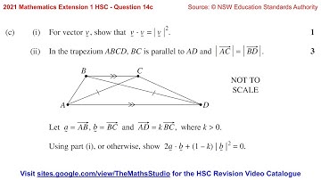 2021 Maths Extension 1 HSC Q14c Vector proof involving geometry