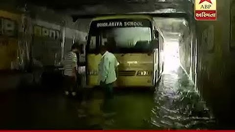 Rajkot : School bus trapped in Laxminagar underpass , all students safe