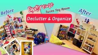 EXTREME Toys Declutter & Organize | Twins' Room Transformed |Small Space Makeover |My Elegant Space
