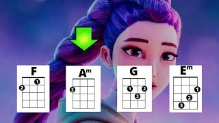 Free - Kpop Demon Hunters - Easy Ukulele Play Along No Capo Needed