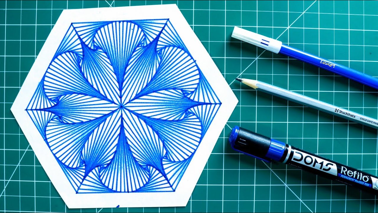 HOW TO DARW SINGLE PATTERN DESIGN / DESIGN 6 / RAINBOW ART BY RADHAPADA MANNA