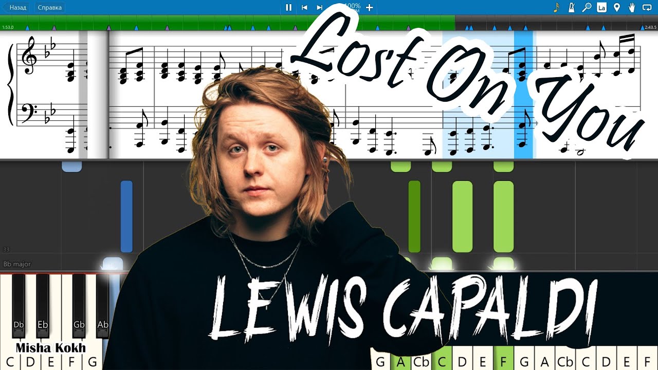 Lewis Capaldi Lost On You [Piano Tutorial Sheets MIDI] Synthesia