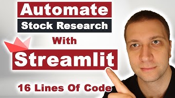 Streamlit for Stocks Research - Automate Stock Fundamental Analysis with Python - Web App Tutorial