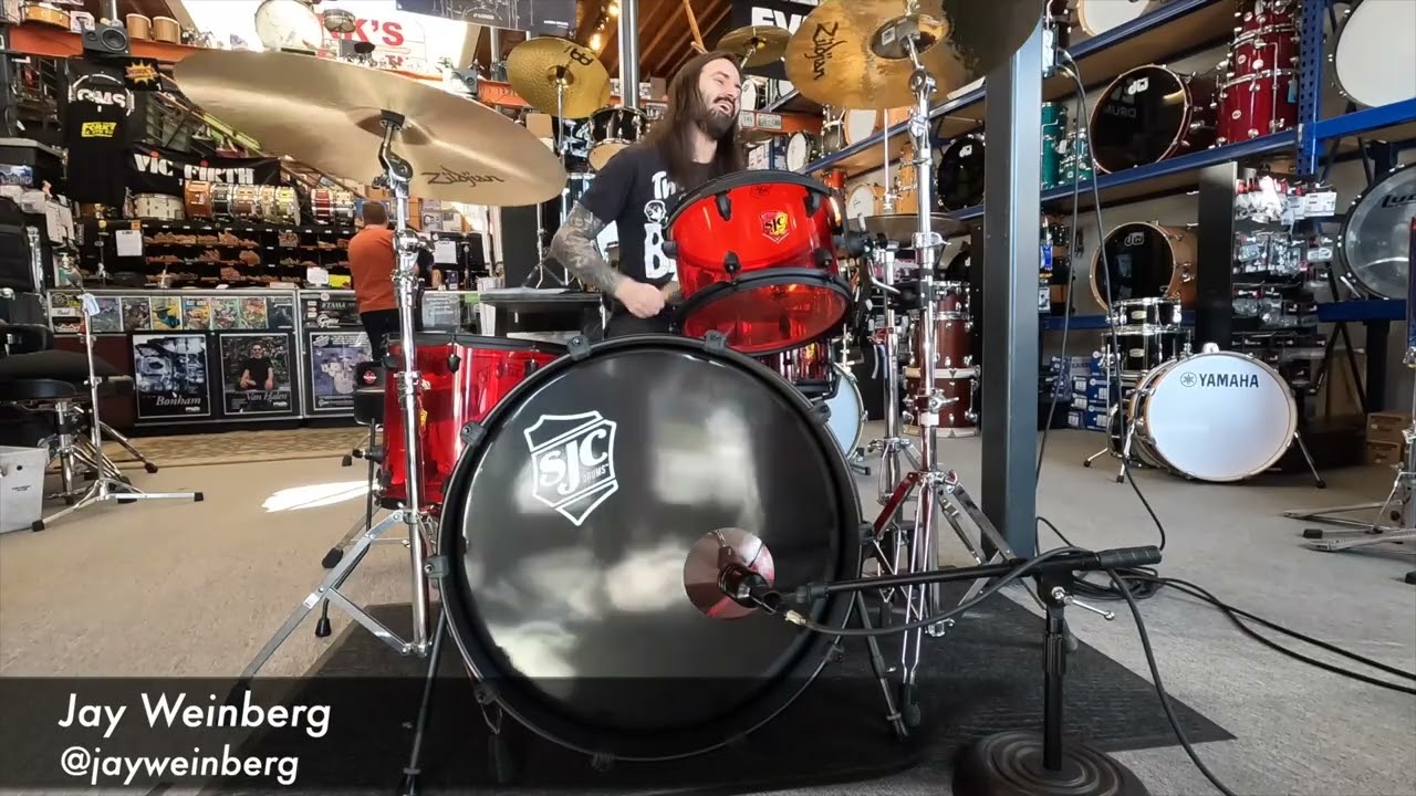 SJC Custom Josh Dun Torch Acrylic 3-pc Drum Kit in Red