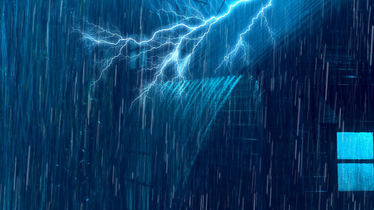 3 Hours of Rain Sounds for Sleep 💤 Goodbye Insomnia with Torrential Rain & Thunder on Roof