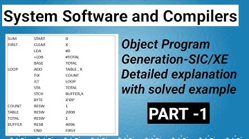 VTU SSC | 18CS61 | System Software and Compilers | Object program generation | B.E 6th SEM | PART 1
