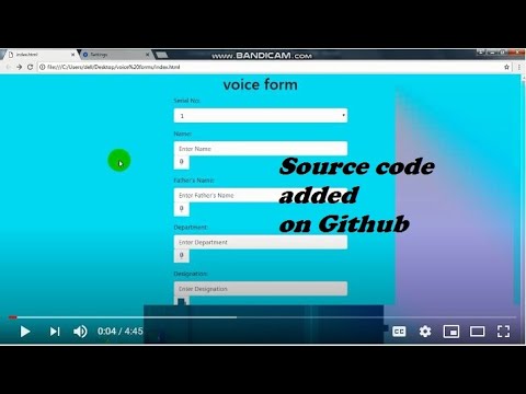 Voice Form is Here!!. Speech Recognition in web forms(JavaScript) - YouTube