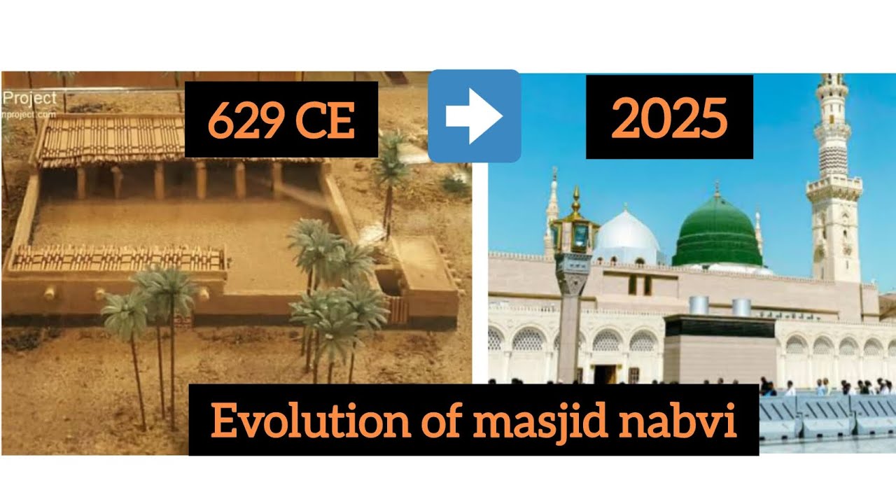 Nanded Mosque Evolution of masjid e nabvi | how masjid nabvi changes to 625 to 2025 ...