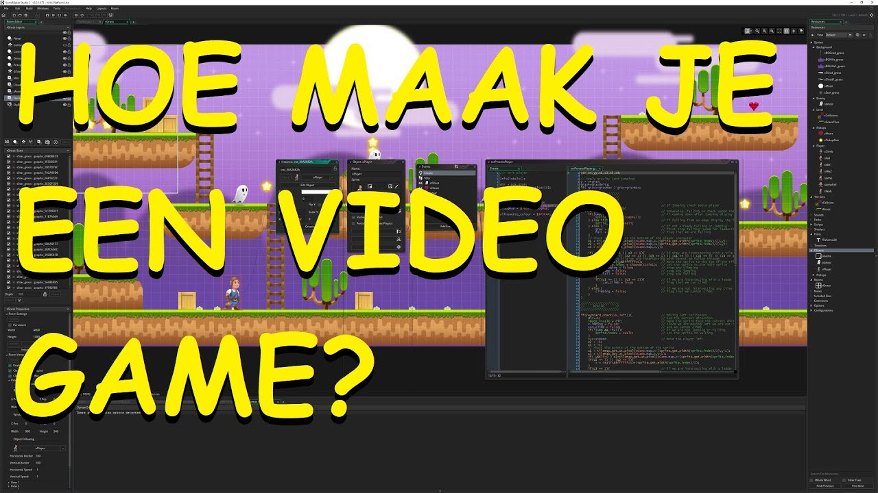 Hoe maak je een video game? GAME MAKER TUTORIAL: Minecraft 2 deel 2