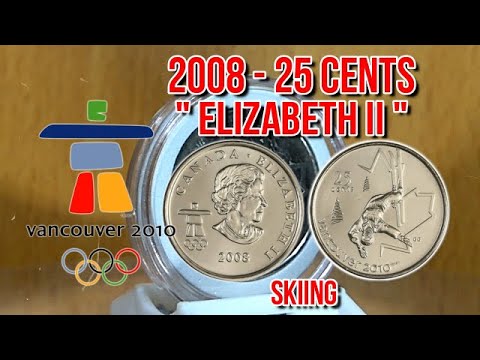 2008 - CANADA 25 Cents - Elizabeth II 2010 Olympics - Skiing