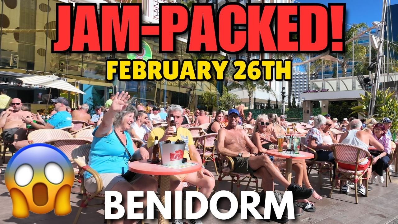 Бенидорм — переполненные террасы, бары и жаркая февральская погода! 🥵🍻