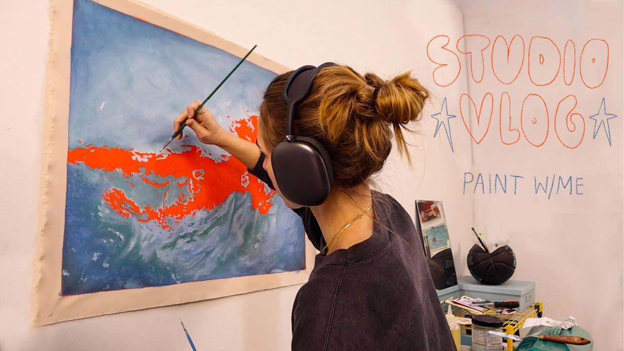 Painting a piece for an art show! Studio vlog - YouTube