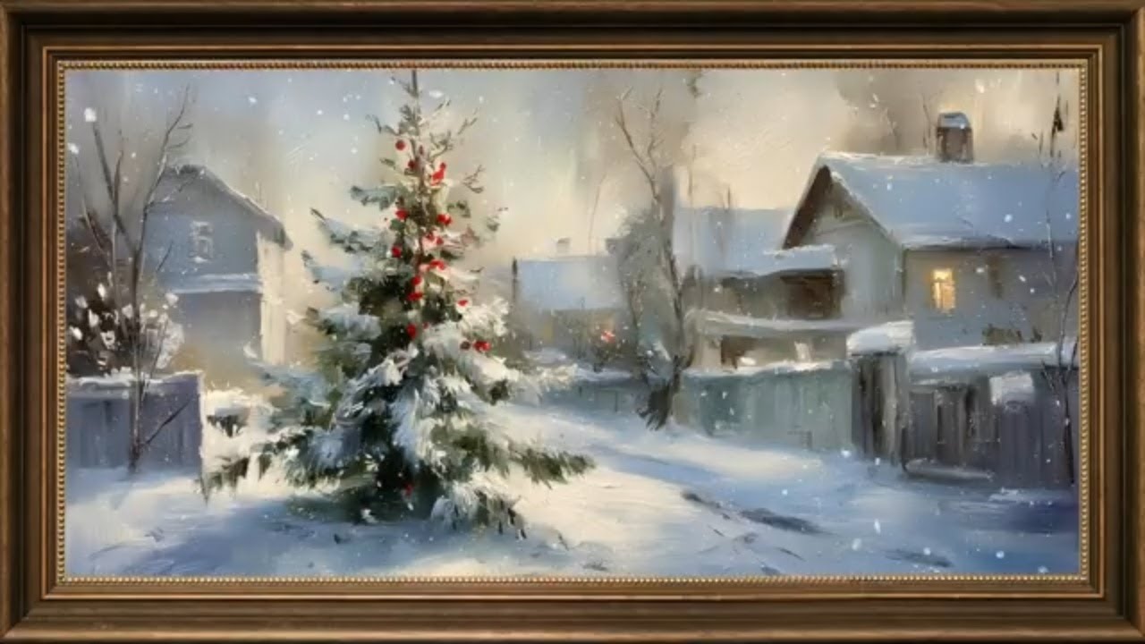 Calm Winter Jazz ❄️ Framed Art on TV | Cozy Relaxing Ambience 