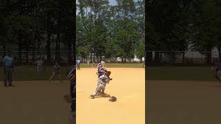 Little League home plate catcher Collision