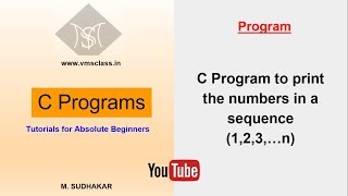 C program to print the numbers from 1 to n