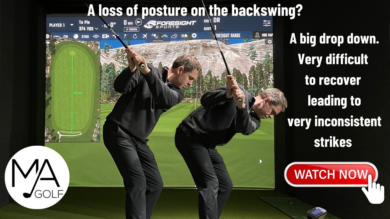 Losing your posture on the backswing causing an inconsistent strike