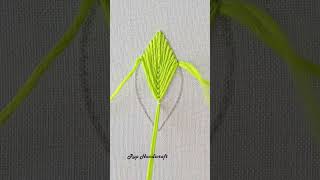 Leaf Embroidery !!! Fly Stitch Leaf Hand Embroidery Tutorial,Hand Embroidery for Beginners 2 #shorts