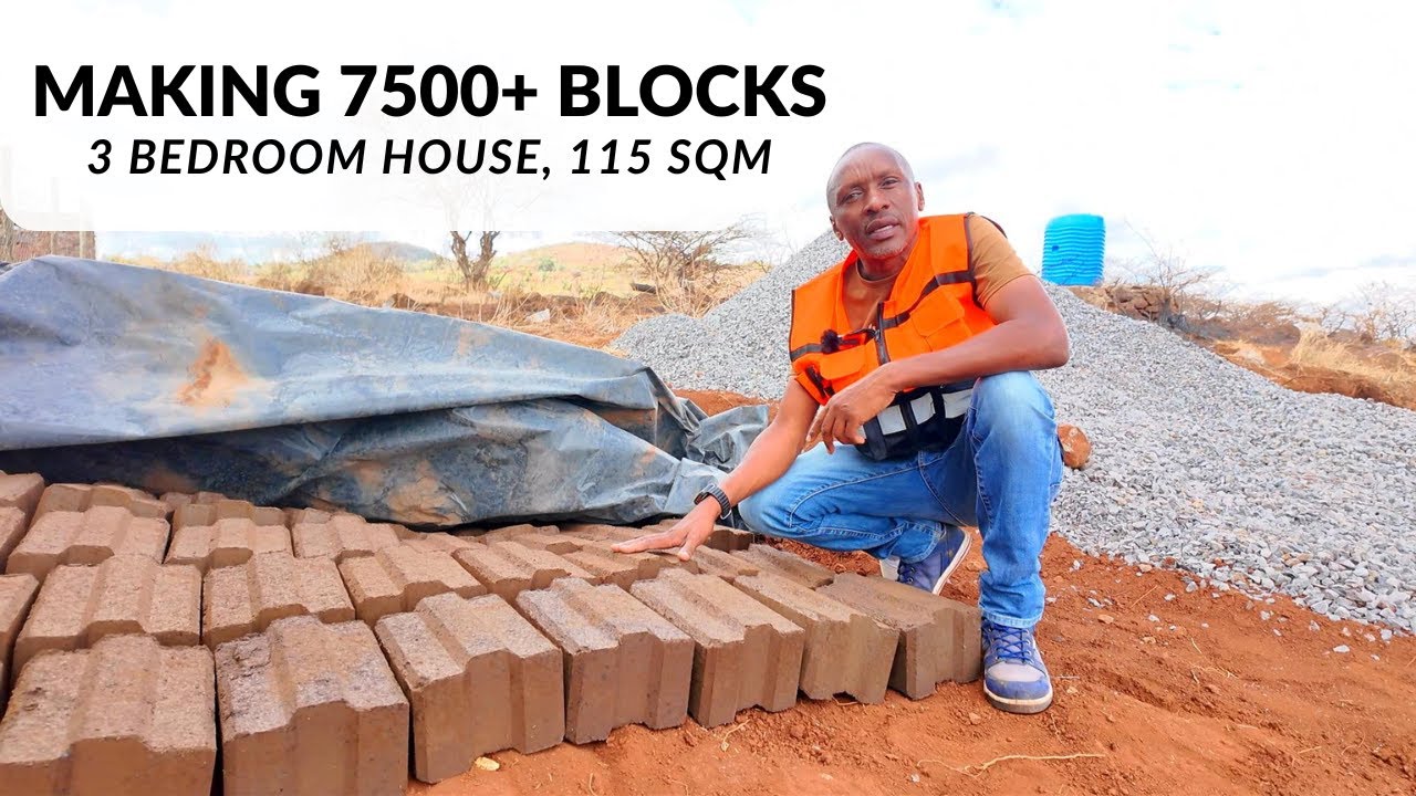 Изготовление строительных блоков из земли! Начало строительства трёхкомнатного дома (часть 1)