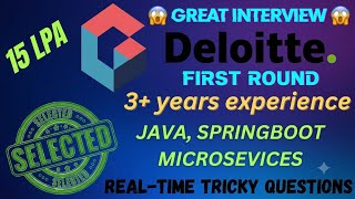 🔥 Deloitte Java Developer Interview | 3-7 Years Experience | Spring Boot | Microservices | SQL
