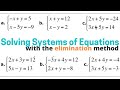 Solving Systems Of Linear Equations | Elimination Method