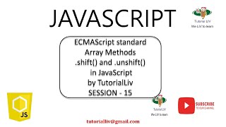 Lecture 6.15: Javascript ES6 Array | shift() | unshift() | Array in Javascript | ECMAScript 2015