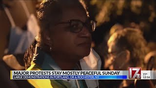 Major protests Sunday remain mostly peaceful