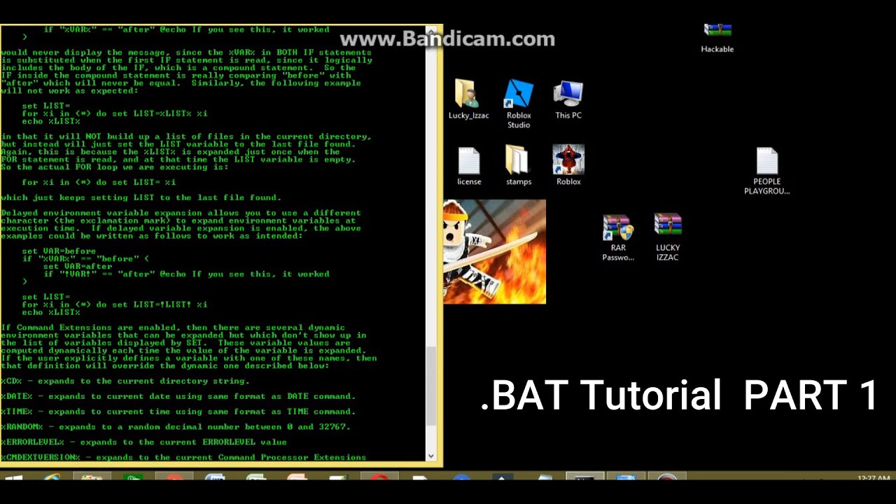 How to add a password system in .bat file 'TUTORIAL' PART 1 - YouTube
