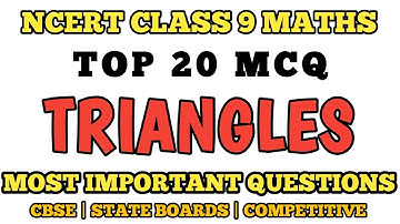 Best MCQ Class 9 Triangles || Class 9th Maths NCERT + Exemplar Questions #mcqncert #class9maths #mcq