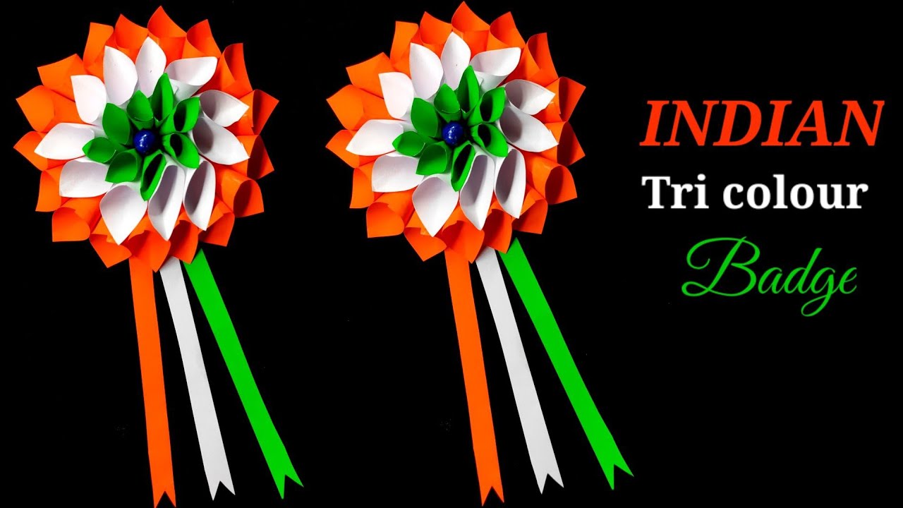 Independence day badge making at Home || INDIAN Tri colour badge || 15 August tri colour badge craft