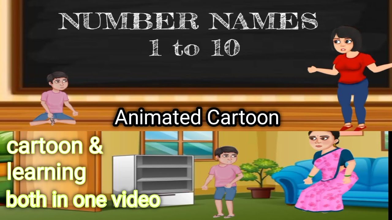 Number Names 1 to 10 | Animation Cartoon Learnings | Number Spelling 1 ...